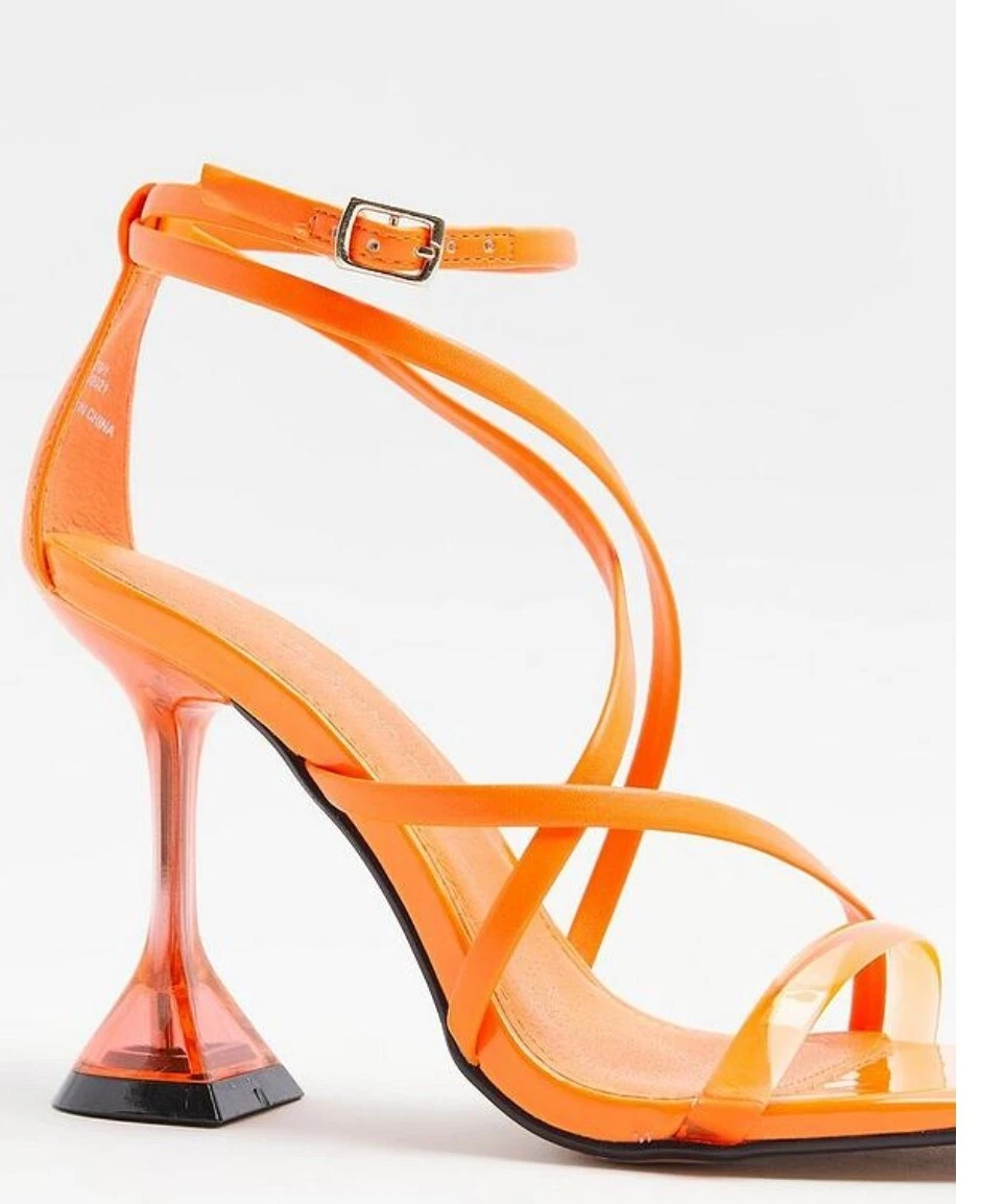 Wide fit cheap orange heels