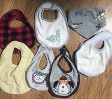 Lot / Set of Baby Bibs One Size Carters Osh-Kosh Gerber s Asst Colors / Designs