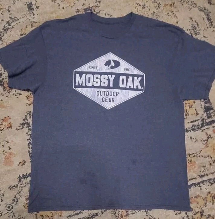 Mossy Oak Men's Navy Blue Short Sleeve T-Shirt Size XL Casual Grunge Hunting