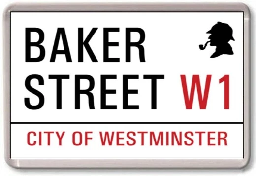 FRIDGE MAGNET - BAKER STREET SIGN - Large - London UK Sherlock