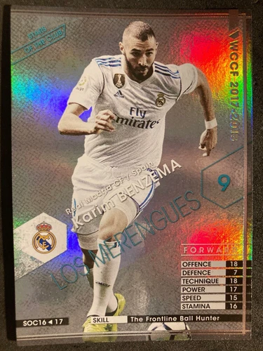 2017-18 Panini WCCF Stars of Club Karim Benzema Real Madrid refractor card 