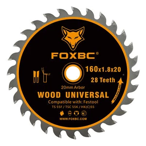 Track Saw Blade 160x1.8x20 28 Tooth Universal Wood for Festool TS 55 F, TSC 55 K