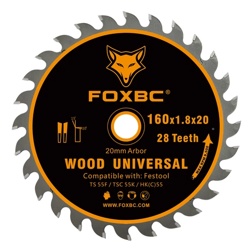 Track Saw Blade 160x1.8x20 28 Tooth Universal Wood for Festool TS 55 F, TSC 55 K