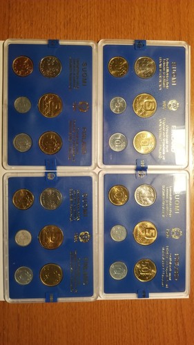 1984, 1985, 1986, 1987 SUOMI FINLAND UNCIRCULATED COIN MINT SETS