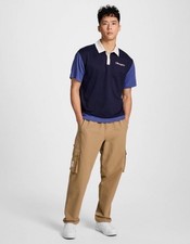 NWT Champion Men s Short Sleeve Arena Polo Shirt Navy Blue Size S