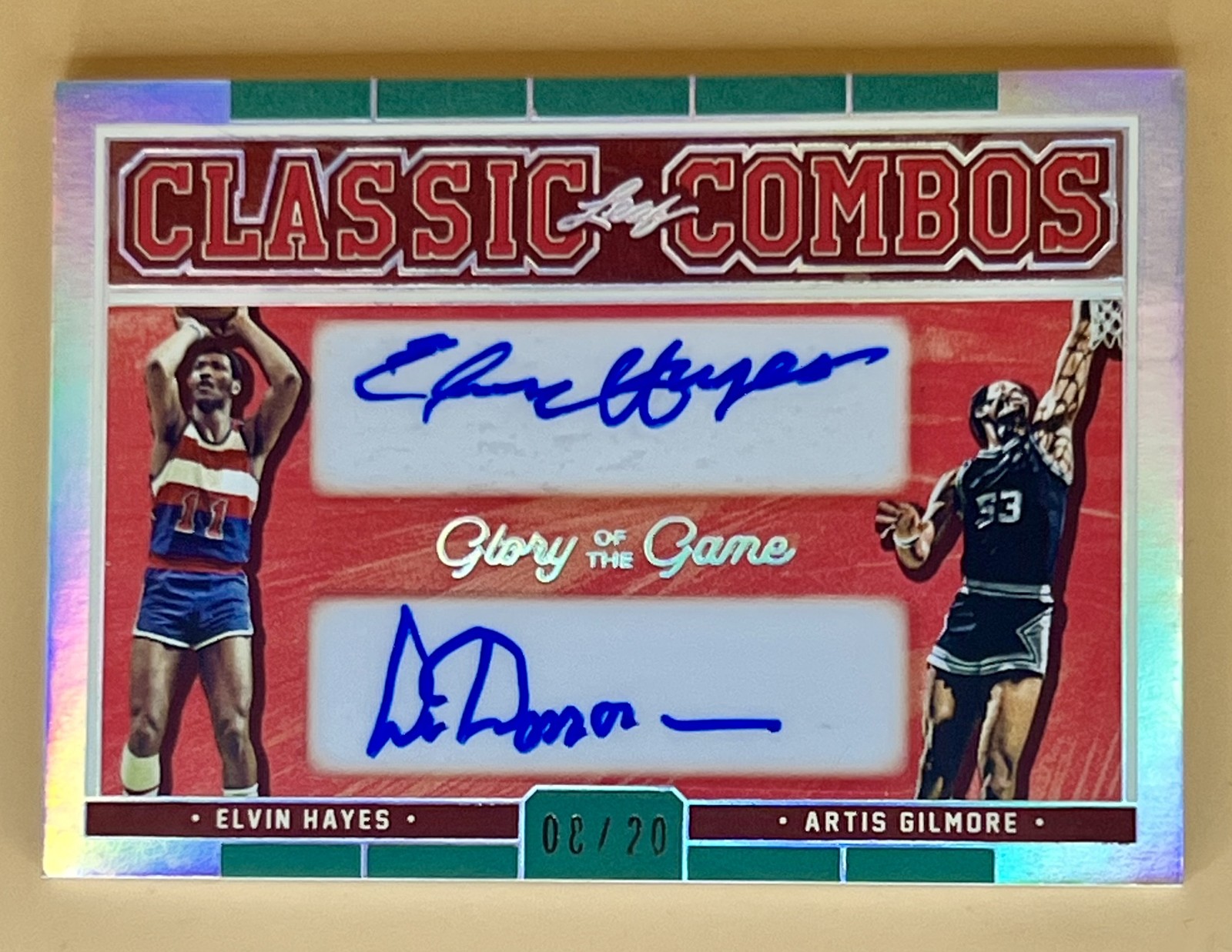 Artis Gilmore 2025 Leaf In The Game Used Classic Combos Auto 8/20 Elvin Hayes view 1