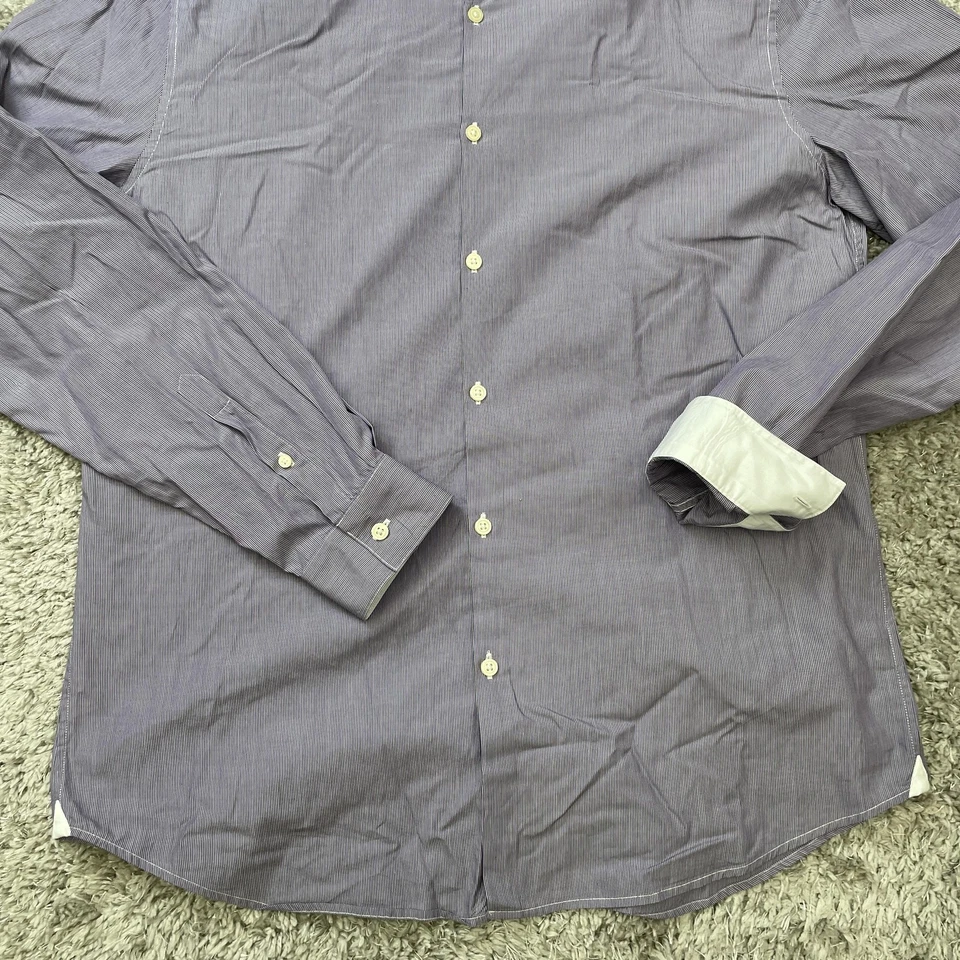 Camisa de Lujo John Varvatos Para Hombres Grande Puño Francés Cuello en Contraste Vestido Formal Foto 2 de 4