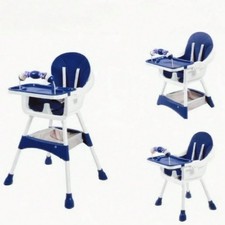 Portable 2-in-1 Baby High Chair w/ Removable Dual Tray, 5-Point Harness  Storag