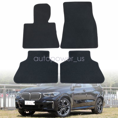 New Fits 2019-2025 BMW X5 G05 Front Rear Floor Mats Carpet Black Velour 4PC