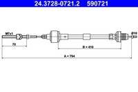 Ate Kupplungsseil Kupplungszug 24.3728-0721.2 FüR Opel Tigra Corsa S93 Caravan