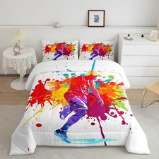 Basketball Bedding Set Colorful Basketball Comforter Set for Kids Boys Girls ...