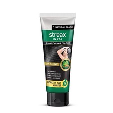 Streax Shampoo Hair Colour, 60 ml - Natural Black, Easy DIY