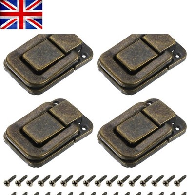 Vielseitige 4-teilige Bronze Eisen Box Riegel Schlösser - 3,15'' x 2,17'' für DIY Projekte