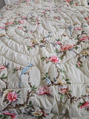 Rare Vtg Springmaid Comforter  Reversible Birds Floral TWIN NEW 