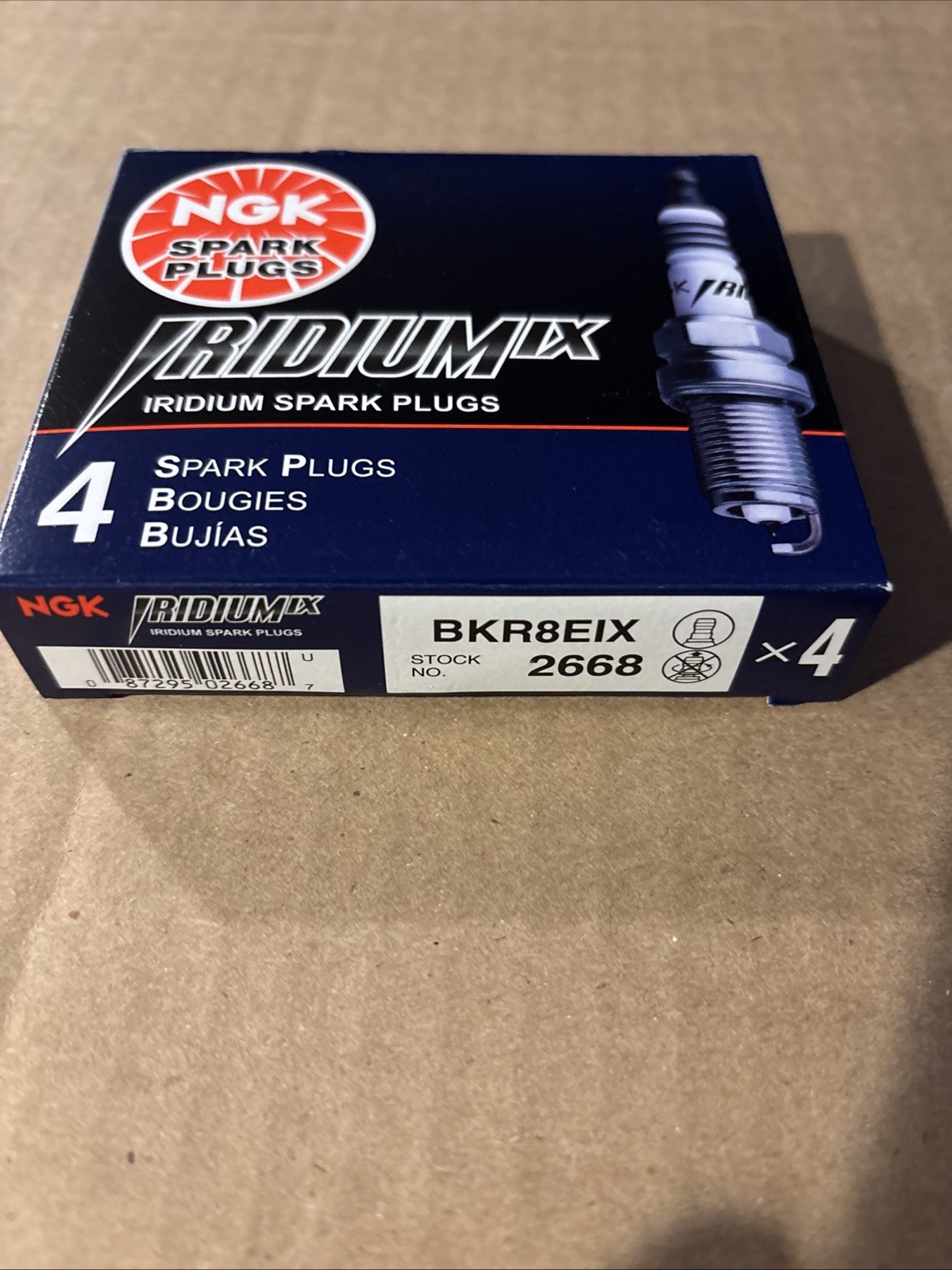 Set of 4 Genuine NGK 2668 - Iridium IX Spark Plugs BKR8EIX