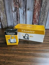 NOS Vintage Master Lock Co Padlock No 5 w/box and 2 Keys Milwaukee Wis. USA