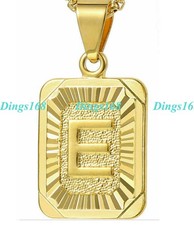 Alphabet Letter "E" -18K Yellow Gold Filled Tarnish-Resistant Pendant  Necklace