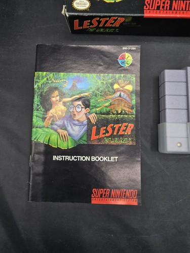 Lester the Unlikely SNES (Super Nintendo, 1994) Complete CIB Box Missing Tray - Picture 2 of 15