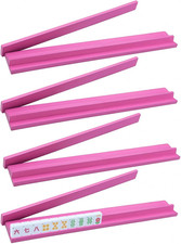 Leinuosen Wooden Mahjong Racks with Pushers 4 Set Magnet American Mahjong Tile