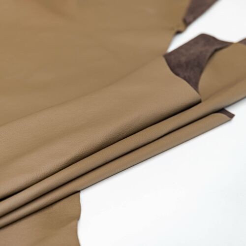 UPHOLSTERED LEATHER beige brown FURNITURE LEATHER leather cowhide real leather PM05 - Picture 1 of 7