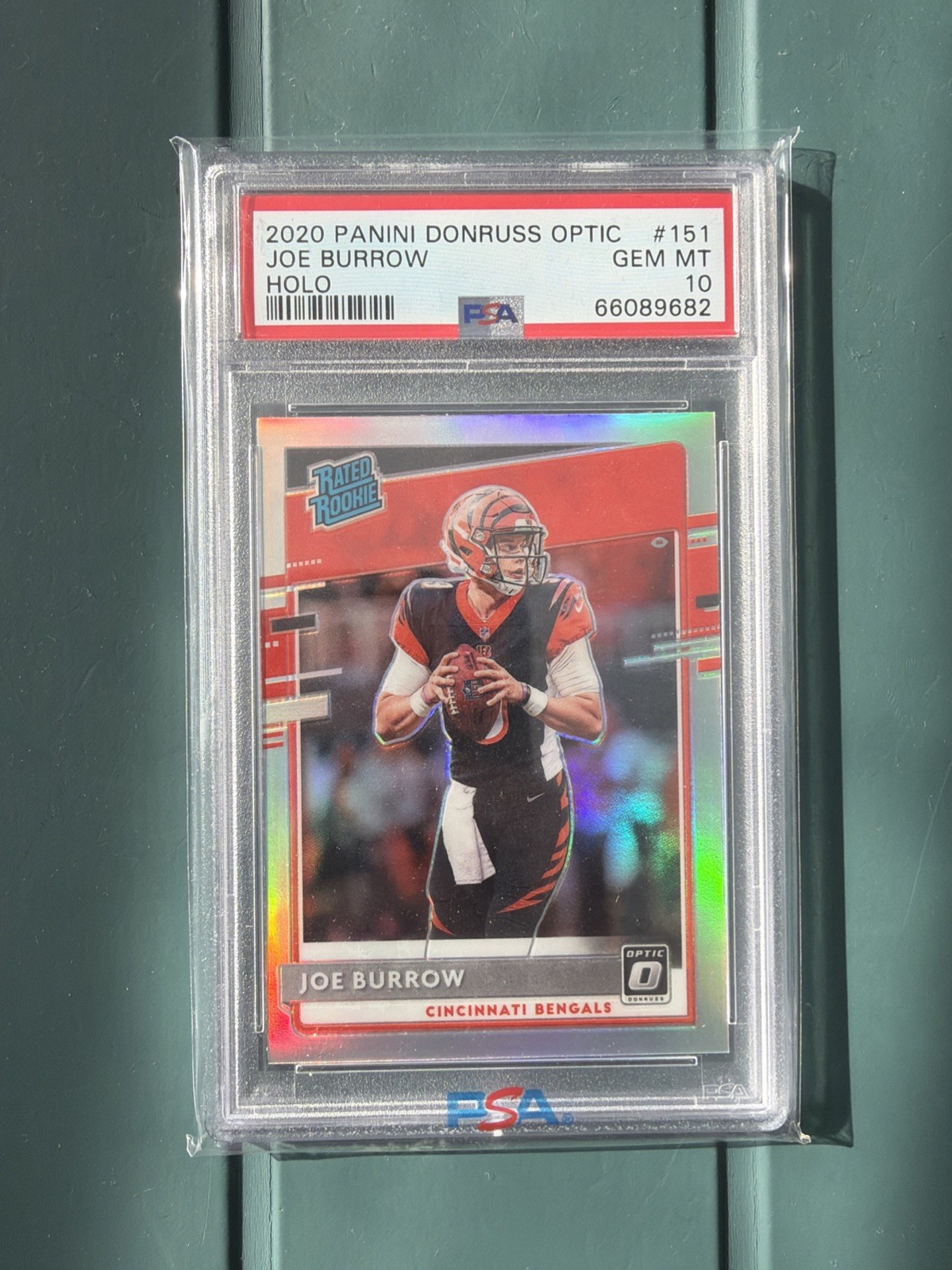 2020 Donruss Optic Rated Rookie Joe Burrow #151 Holo PSA 10