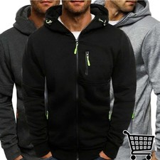 Winter Men's Sweatshirt Zip Up Hoodie Jacket Coat Sports Slim Fit Warm Outwear