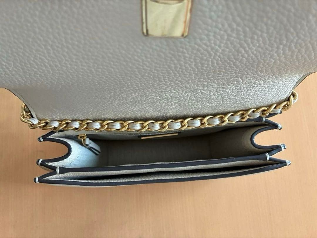 Tory Burch 2-Way Chain Shoulder Handbag Leather Ivory Women's From Japan thumbnail 6