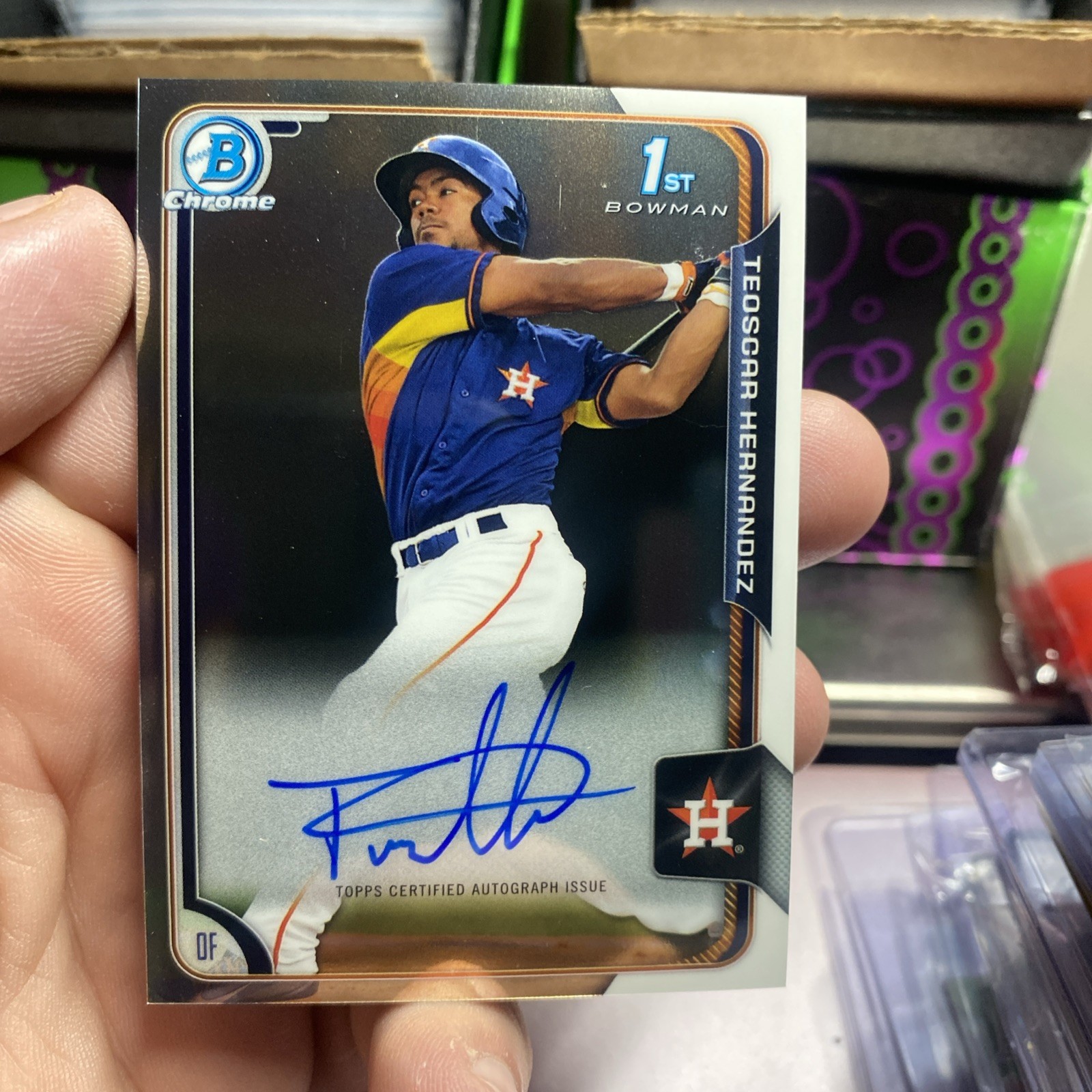 2015 Bowman Chrome 1st Bowman Prospect Auto Autograph Teoscar Hernandez Astros