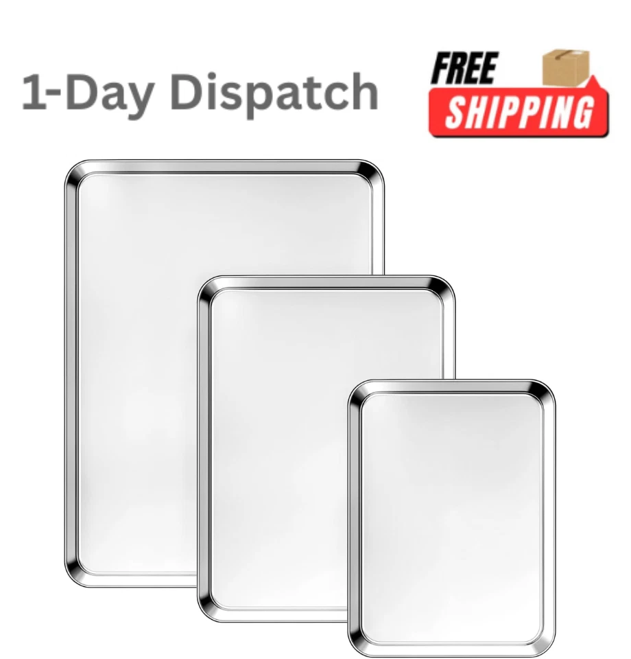 Ohtomber Stainless Steel Baking Sheet Pan Set 3 Pack Cookie Sheets 9 12 16 Inch
Opens in a new windo