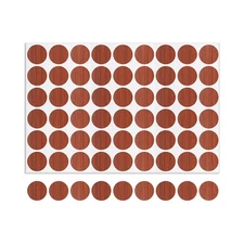 21mm(Dia) Screw Hole Cover Sticker - 1Sheet 54pcs - Furniture PVC Hole Cap Brown