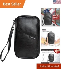 Fireproof Travel RFID Blocking Passport Holder Wallet Multi-Functional Organizer