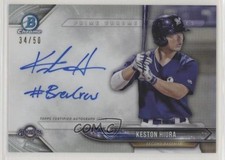 2018 Bowman Chrome Prime Chrome Signatures 34/50 Keston Hiura #PCS-KH Auto 0bn9