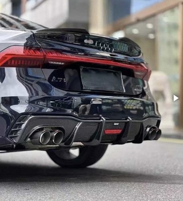 For Audi A7 SLINE S7 2019-2024 KARBEL REAL CARBON Rear Bumper Diffuser Lip 