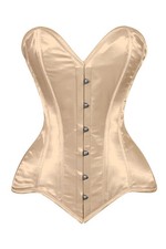 Gold Satin Overbust Corset Sweetheart Gothic Punk Metal Vampire Burlesque Club
