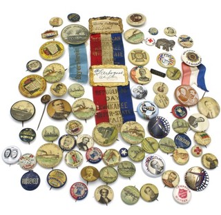 Vintage Election Brand Advertising Campaign Pinback Buttons Lot of 73 #X1748