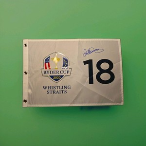 Rory McIlroy Signed Ryder Cup 2026 Masters Golf Flag 2x Winner Career Grand Slam