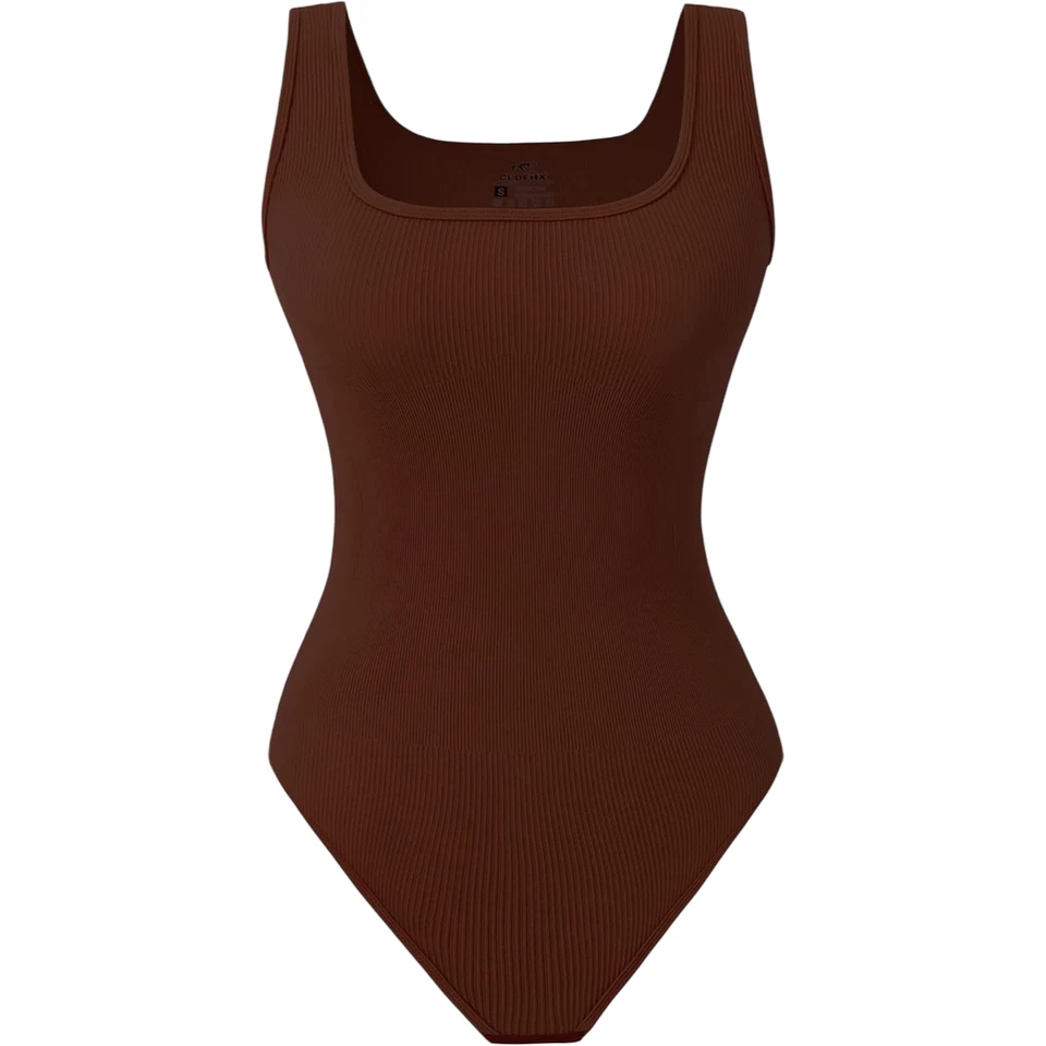 Body Femme à Bretelles Modélisant Basic Casual Tenue de Sport Marron L - Photo 2/4