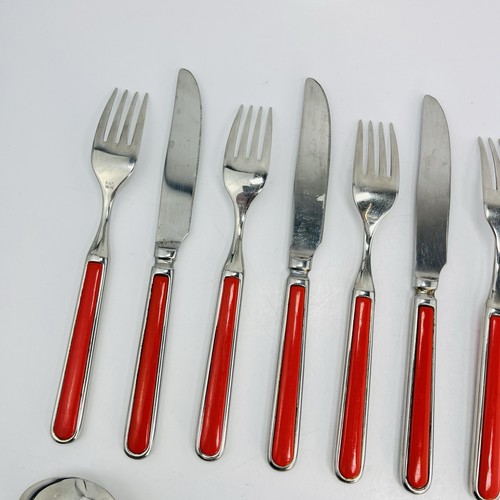 Pinti Inox Menù Posate 18 pz Coltello Forchette Cucchiaio Plastica Acciaio Inox Anni 80 - Foto 10 di 16