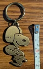 SNOOPY FOOTBALL CHARM -RARE- SOLID BRASS AVIVA KEY CHAIN – 1958 COPYRIGHT MOLD