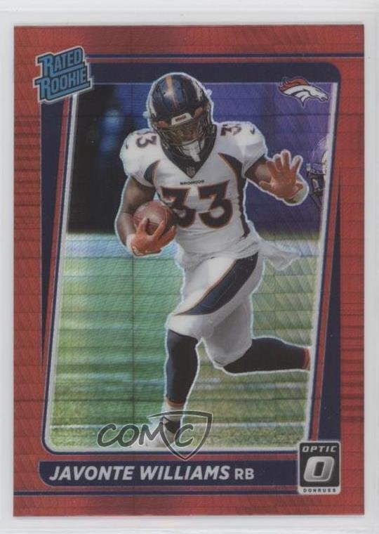 2021 Panini Donruss Optic Rated Rookie Red Hyper Prizm Javonte Williams #215 6ks