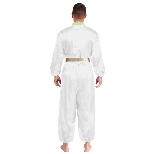 Men's Arabian Prince Costume Shiny Metallic Suit Fairy Tale Cosplay Halloween - Picture 18 of 37