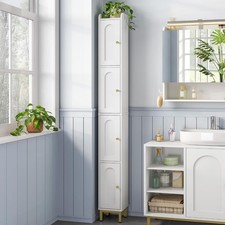 4-Tier Narrow Tall Storage Cabinet Slim Bathroom Storage Cabinet W/ 4 Adjustable