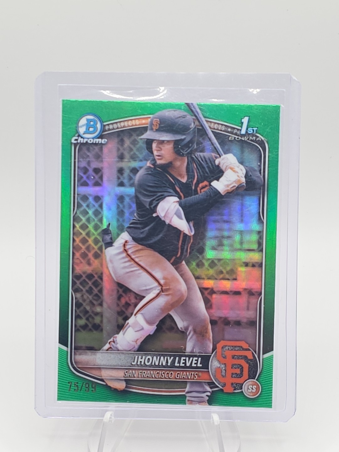 2025 Bowman Chrome Prospects Jhonny Level 1st True Green /99