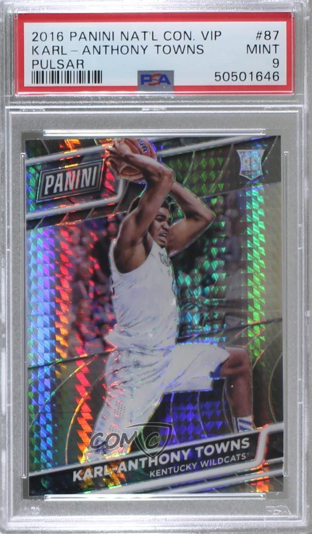 2016 National Convention VIP Pulsar Prizm Karl-Anthony Towns #87 PSA 9 MINT z0q