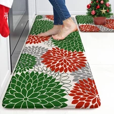 KIMODE Farmhouse Christmas Kitchen Rugs, Anti Fatigue Kitchen Mats for Floor ...