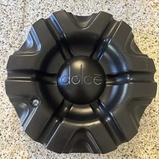 Dolce Wheels Flat Black Custom Wheel Center Cap Caps # 6168-CAP / LG0908-49