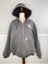 Carhartt J140 GVL Jacket Made in USA Union Jacket Embroidery Mens L Thrashed