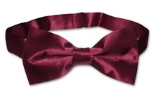 BIAGIO 100 SILK BOWTIE Solid BURGUNDY Color Mens Bow Tie for Tuxedo or Suit