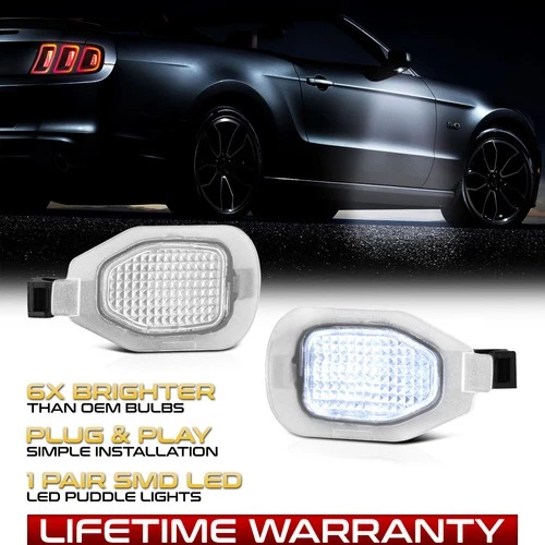 [LED]Side View Mirror Puddle Lamps Assembly Pair Set For 2013-2014 Ford Mustang