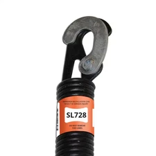 Lock-End Extension Spring 28 in Steel with Safety Containment Rod